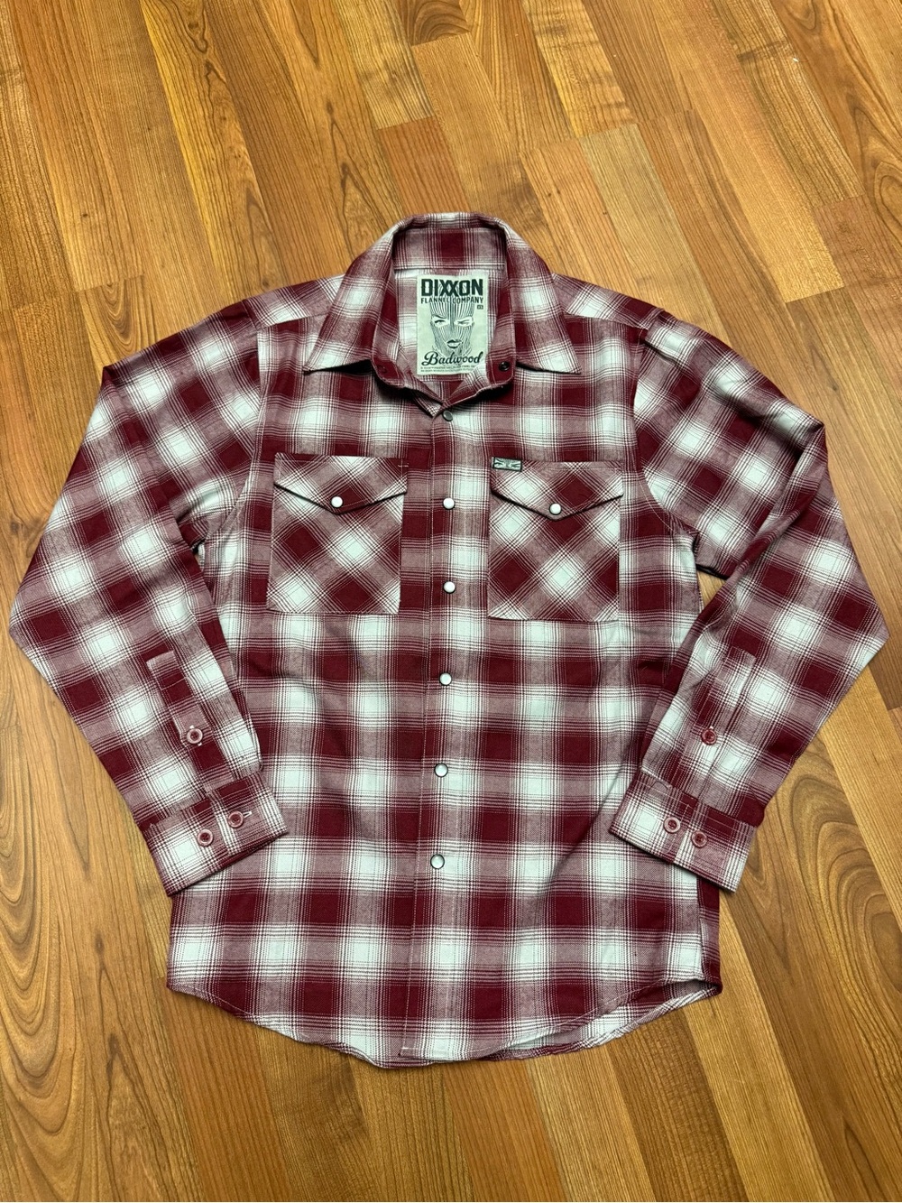 DIXXON Burgundy and White Plaid Western Shirt